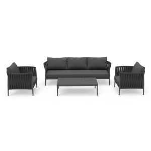 4-piece garden set Polaris Sm6211.01 dark gray aluminum-slats-olefin