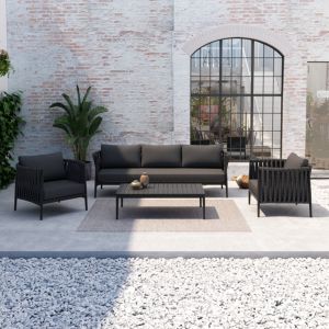 4-piece garden set Polaris Sm6211.01 dark gray aluminum-slats-olefin