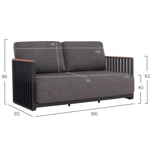 Garden set of 4 pieces Eternity Sm6173 aluminum with anthracite gray sintered stone top
