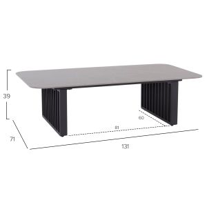 Garden set of 4 pieces Eternity Sm6173 aluminum with anthracite gray sintered stone top