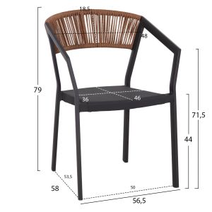 Garden set of 5 pieces Adam Hm21160 aluminum chairs and table 120x70 gray