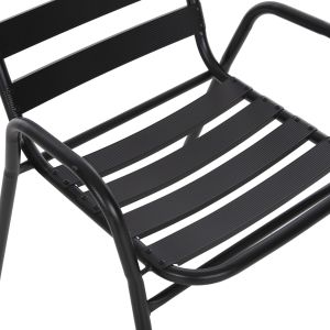 Garden set of 5 pieces Adam Hm21219.01 metal chairs and table 110x60 black