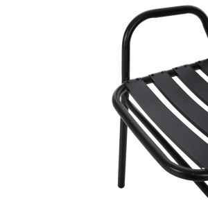 Garden set of 5 pieces Adam Hm21219.01 metal chairs and table 110x60 black