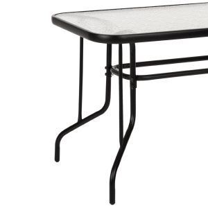 Garden set of 5 pieces Adam Hm21219.01 metal chairs and table 110x60 black