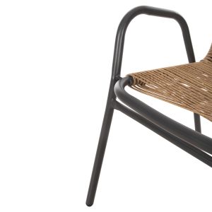 Garden set of 5 pieces Avril Hm21221.01 metal chairs and table 110x60 gray-natural color
