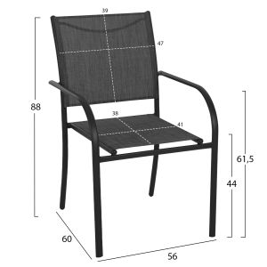 Garden set of 5 pieces Redan Hm21223.01 table and 4 chairs in black