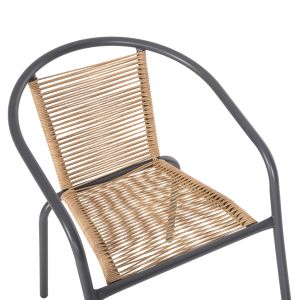 Garden set of 5 pieces Swifter Hm21222.01 metal chairs and table 110x60 gray-natural color