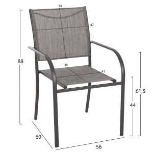 Garden set of 5 pieces Redan Hm21223 table and 4 chairs in gray