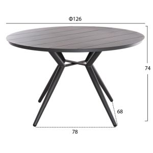 Garden set of 5 chairs Berg Hm21134 dark gray aluminum - perirattan