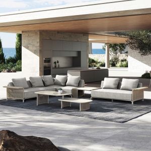 Garden set of 6 pieces Aurora Sm6170 ivory ivory aluminum-beige platinum-gray sintered stone