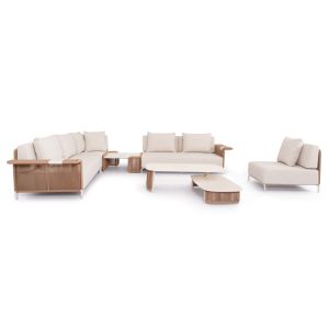 Garden set of 6 pieces Aurora Sm6170 ivory ivory aluminum-beige platinum-gray sintered stone