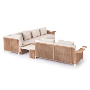 Garden set of 6 pieces Aurora Sm6170 ivory ivory aluminum-beige platinum-gray sintered stone