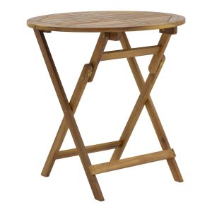 Garden set of table with 2 folding chairs Bistrual-carpuva made of solid acacia wood D70x74cm