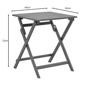 Garden set of table with 2 folding chairs Bistrual-perdu made of solid acacia wood 60x60x72cm