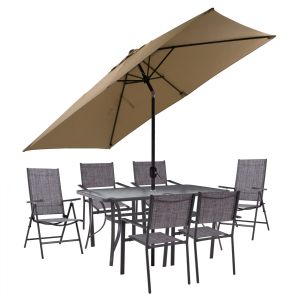 Garden set with umbrella gray Hm11483