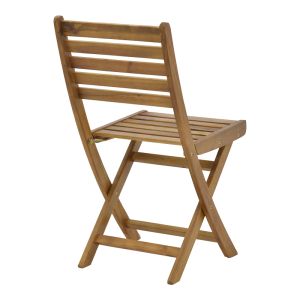 Garden set folding table with 2 folding chairs made of solid acacia wood Fatel-carpuva D70x74cm