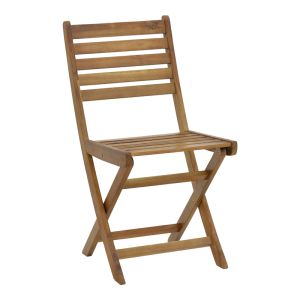 Garden set folding table with 2 folding chairs made of solid acacia wood Fatel-carpuva D70x74cm