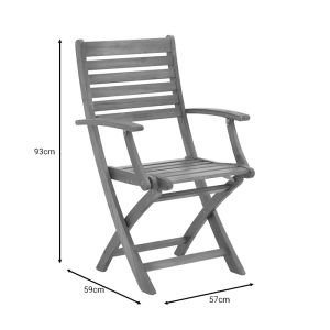 Garden set folding table with 2 folding chairs made of solid acacia wood Gorpo-carpuva D70x74cm