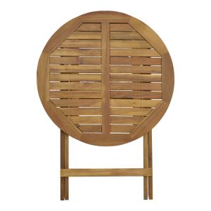 Garden set folding table with 2 folding chairs made of solid acacia wood Recofly-carpuva D70x74cm