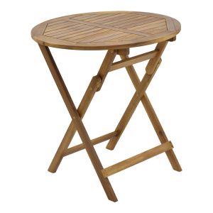 Garden set folding table with 2 folding chairs made of solid acacia wood Recofly-carpuva D70x74cm