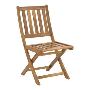 Garden set folding table with 4 folding chairs made of solid acacia Elijie-jaybo 100x65x72cm
