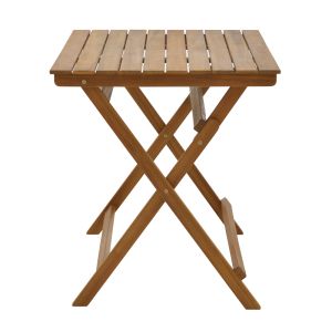 Garden set folding table with 4 folding chairs made of solid acacia Elijie-jaybo 100x65x72cm