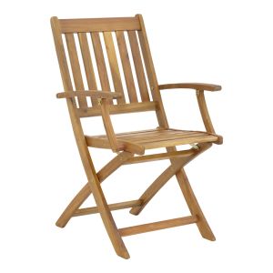 Garden set folding table with 4 folding chairs made of solid acacia wood Mobie-lazio 50x50x70cm
