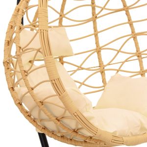 Garden swing-chair Hudson artificial rattan white cushion 109x119x195cm