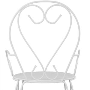 Garden metal chair Amore white Hm5008,12 49x48x90cm