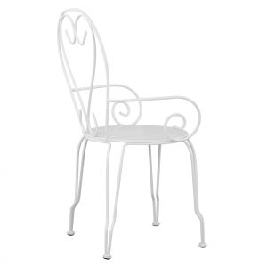 Garden metal chair Amore white Hm5008,12 49x48x90cm