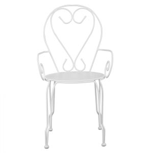 Garden metal chair Amore white Hm5008,12 49x48x90cm