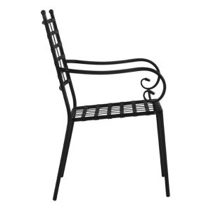 Garden metal chair Hm5171,11 black color 57x60x92cm
