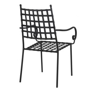 Garden metal chair Hm5171,11 black color 57x60x92cm