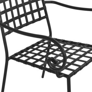 Garden metal chair Hm5171,11 black color 57x60x92cm