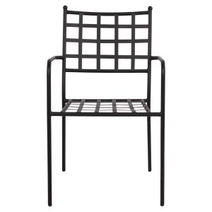 Garden metal chair Hm5508 black color 46x58x88cm