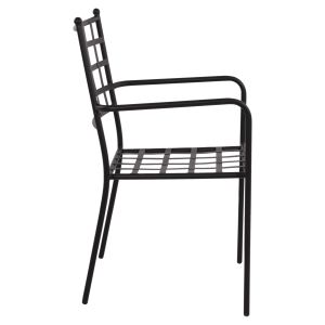 Garden metal chair Hm5508 black color 46x58x88cm
