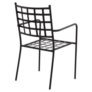 Garden metal chair Hm5508 black color 46x58x88cm