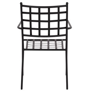Garden metal chair Hm5508 black color 46x58x88cm