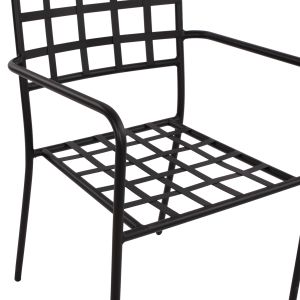 Garden metal chair Hm5508 black color 46x58x88cm