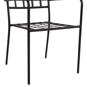 Garden metal chair Hm5508 black color 46x58x88cm