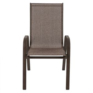 Garden metal chair Leon gray with brown textile seat Hm5000,02 55x72x91cm