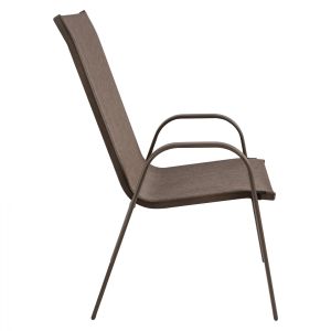Garden metal chair Leon gray with brown textile seat Hm5000,02 55x72x91cm