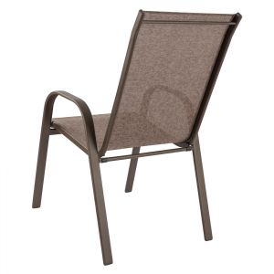 Garden metal chair Leon gray with brown textile seat Hm5000,02 55x72x91cm