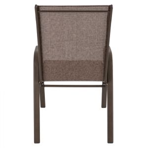 Garden metal chair Leon gray with brown textile seat Hm5000,02 55x72x91cm
