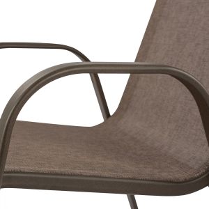 Garden metal chair Leon gray with brown textile seat Hm5000,02 55x72x91cm