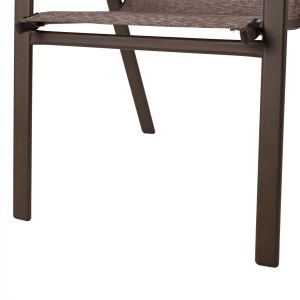 Garden metal chair Leon gray with brown textile seat Hm5000,02 55x72x91cm