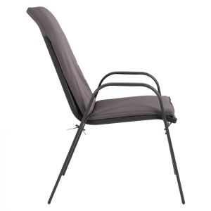 Garden metal chair Leon gray with gray upholstery Hm10573,01 54x70x93cm