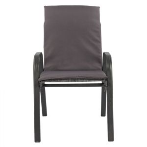 Garden metal chair Leon gray with gray upholstery Hm10573,01 54x70x93cm