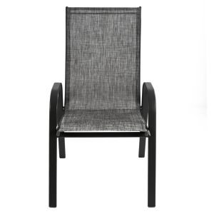 Garden metal chair Leon gray with gray textile seat Hm5000,01 55x72x91cm