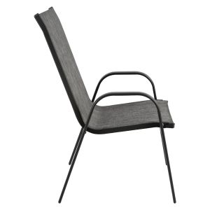 Garden metal chair Leon gray with gray textile seat Hm5000,01 55x72x91cm